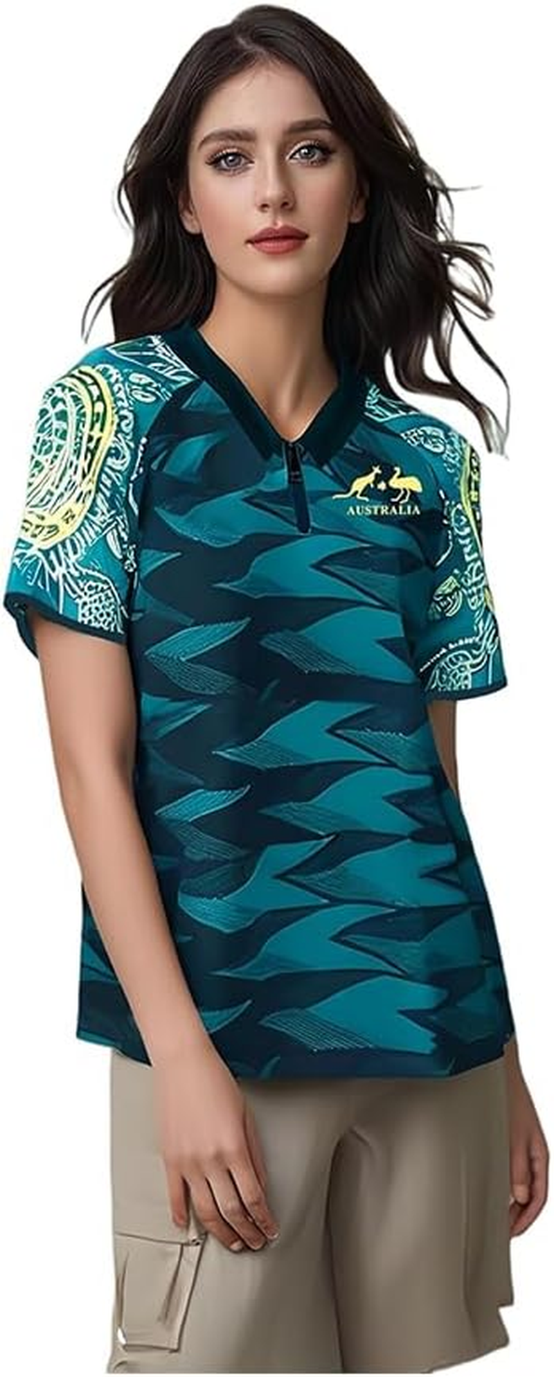 Break Dancer Costume Set, Green Raygun Australian Style Costume Cosplay Sporty Outfit with Short Sleeves Pants Hat for Holiday Carnival Party Fancy Dress up Costume image number 2