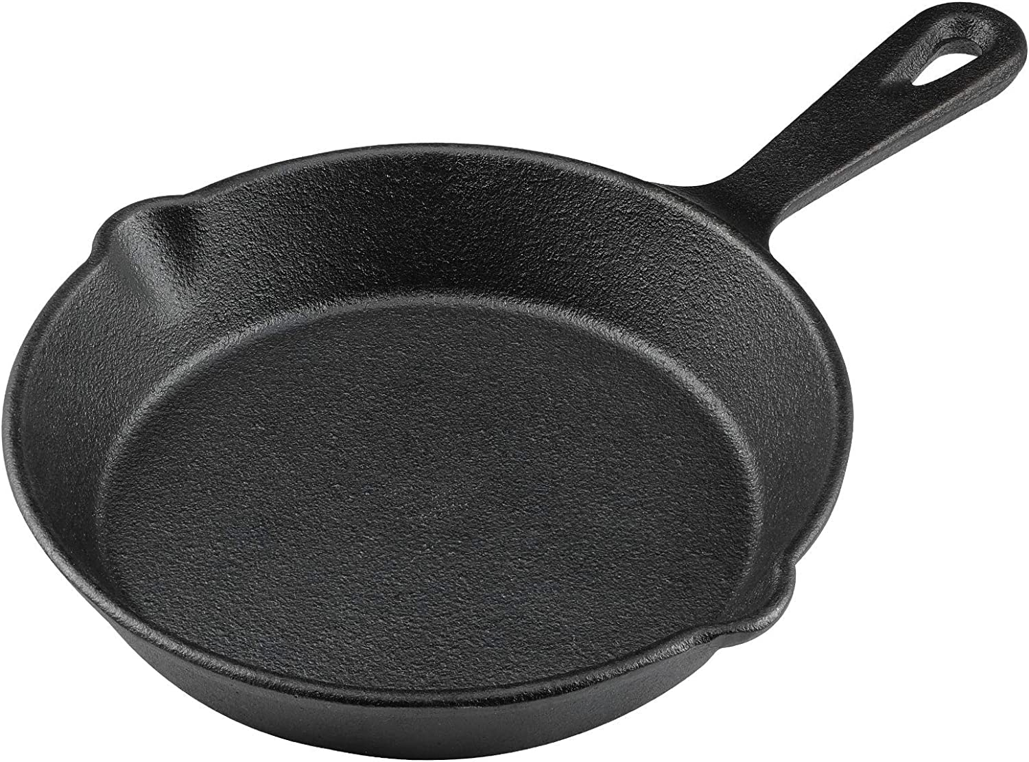 6 Inch Cast Iron Skillet, Frying Pan with Drip-Spouts, Pre-Seasoned Oven Safe Cookware, Camping Indoor and Outdoor Cooking, Grill Safe, Restaurant Chef Quality image number 1