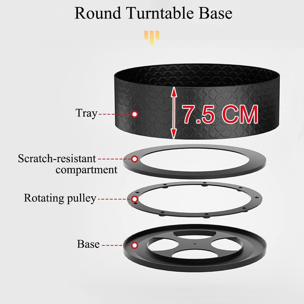 Yunnasi Rotating Spice Rack Detachable Spinning Spice Rack Carbon Steel Turntable Condiment Holder Revolving Kitchen Counter Shelf for Spice Jars and Spice Bottles (2 Tiers) image number 1