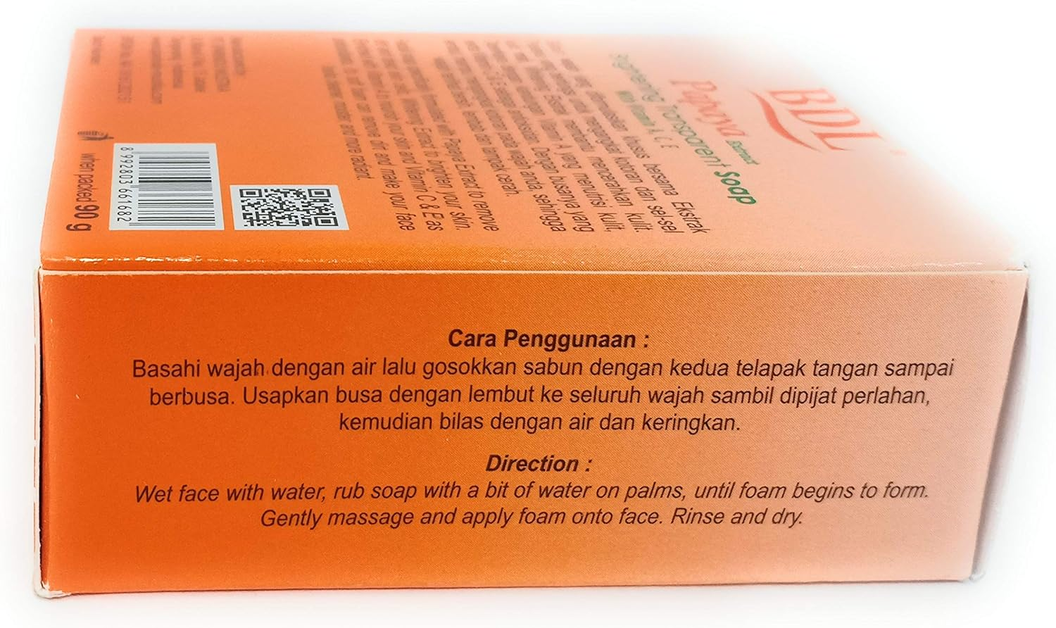 BDL Papaya Brightning Transparent Soap, 90 Gram (Pack of 5) image number 4