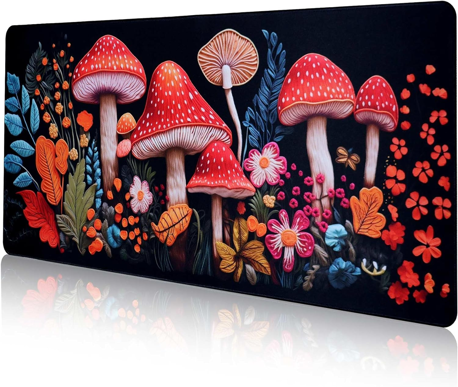 DAWNTREES Desk Mat,Mouse Pad Gaming Keyboard Pad,80X30Cm, Topographic Desk Pad Black and White Mouse Mat for Keyboard with Anti-Slip Rubber Base.&hellip; (90X40Cm, Mushroom)