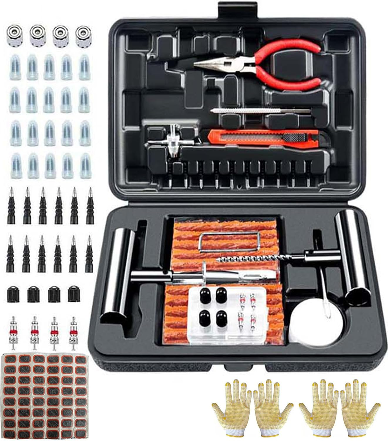Tire Repair Kit, 140 PCS Professional Heavy Duty Tire Plug Kit,Universal Wheel Patch Kit to Fix Punctures and Plug Flats, Tire Repair Plugs Truck image number 4