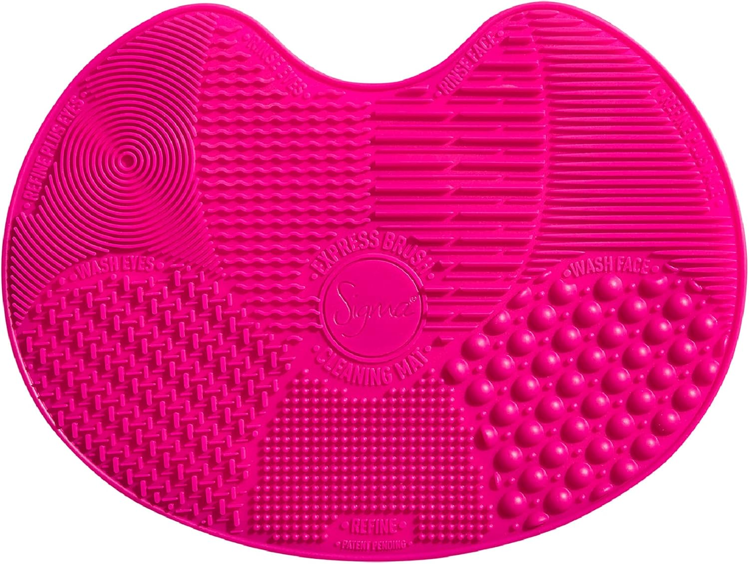 Sigma Beauty Large Makeup Brush Cleaning Mat - Silicone Makeup Brush Cleaning Mat with Suction Cups - 7 Textures for Thorough & Quick Makeup Brush Cleaning - Pink image number 2