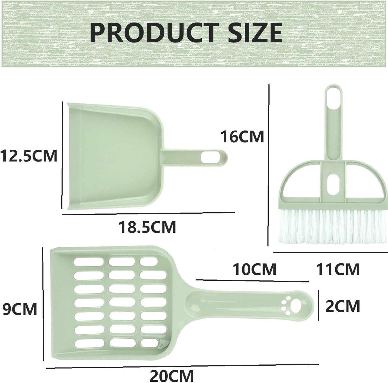 Cat Litter Scoop, Cat Litter Scoop Broom Set, Plastic Cat Litter Scooper, Litter Scoop, with 1 Cat Litter Scoop, 1 Broom and 1 Dustpan, Scoop for Cleaning Cat Litter image number 2