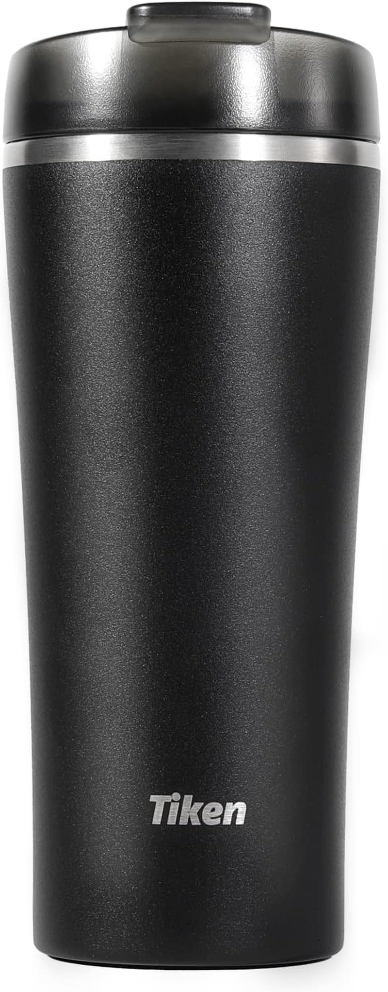Tiken 16 Oz Insulated Tumbler, Stainless Steel Coffee Tumblers with Stronghold Lid, Travel Coffee Mug 470ML &ndash; Black