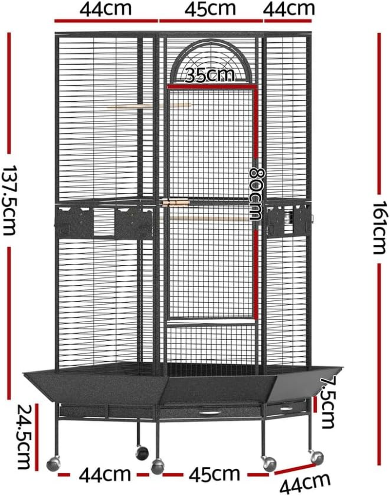 Large Jumbo Aviary Bird Cage Budgie Parrot Stand Wheels Corner Pet Supplies image number 5