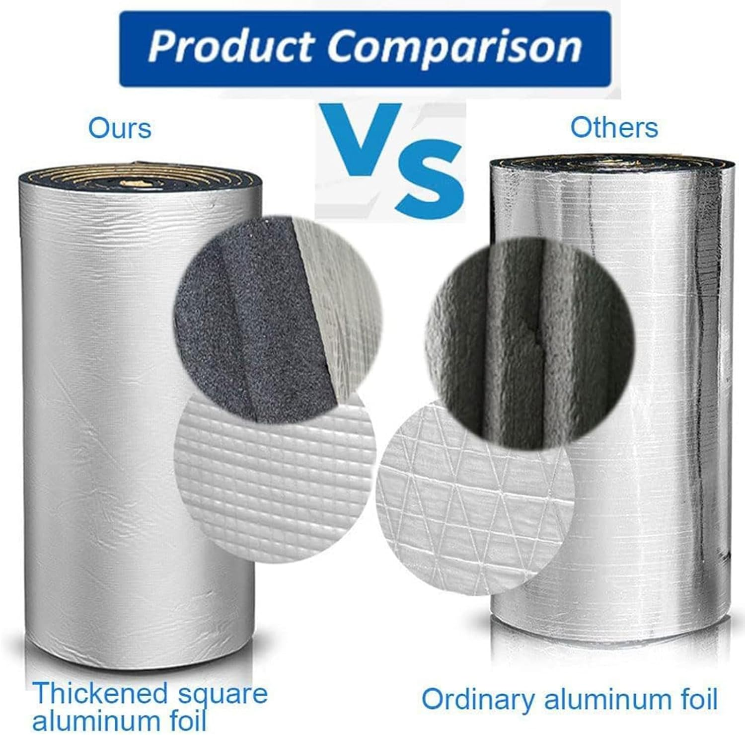 Homodoskey Sound Deadener, Noise Proofing Insuation Mat Auto Heat Shield Foam- 394Mil 21.53Sqft Car Sound Deadening Material Mat, Auto Audio Deadener Foam for Hood Engine Roof Trunk image number 1