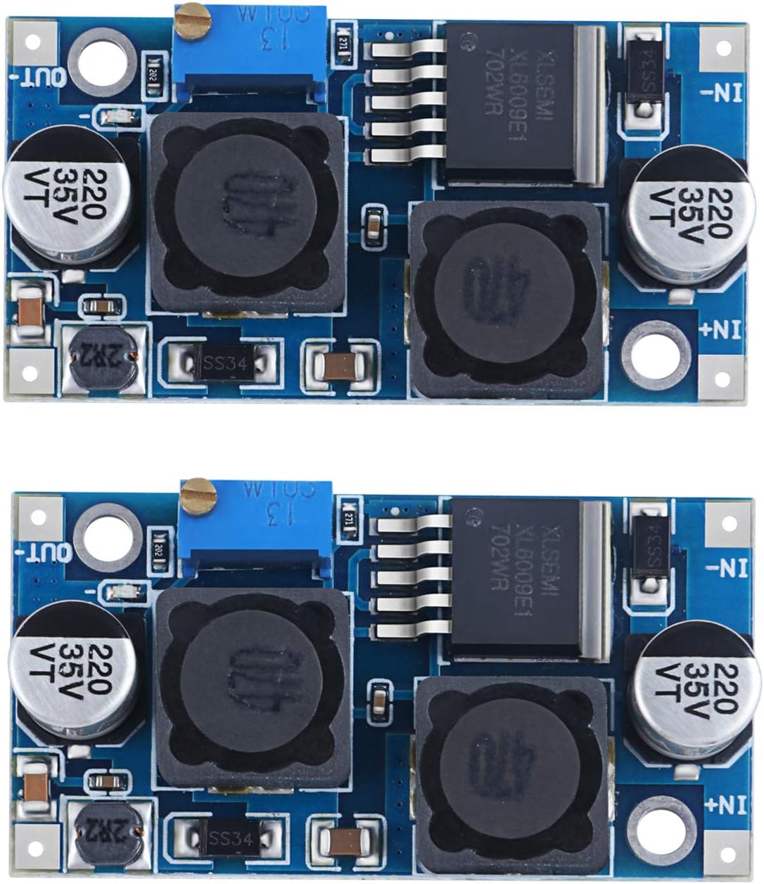 [2-Pack] Adjustable DC Buck Boost Converter XL6009 Automatic Wide Voltage Regulator 5-32 V to 1.25-35 V Voltage Module image number 1