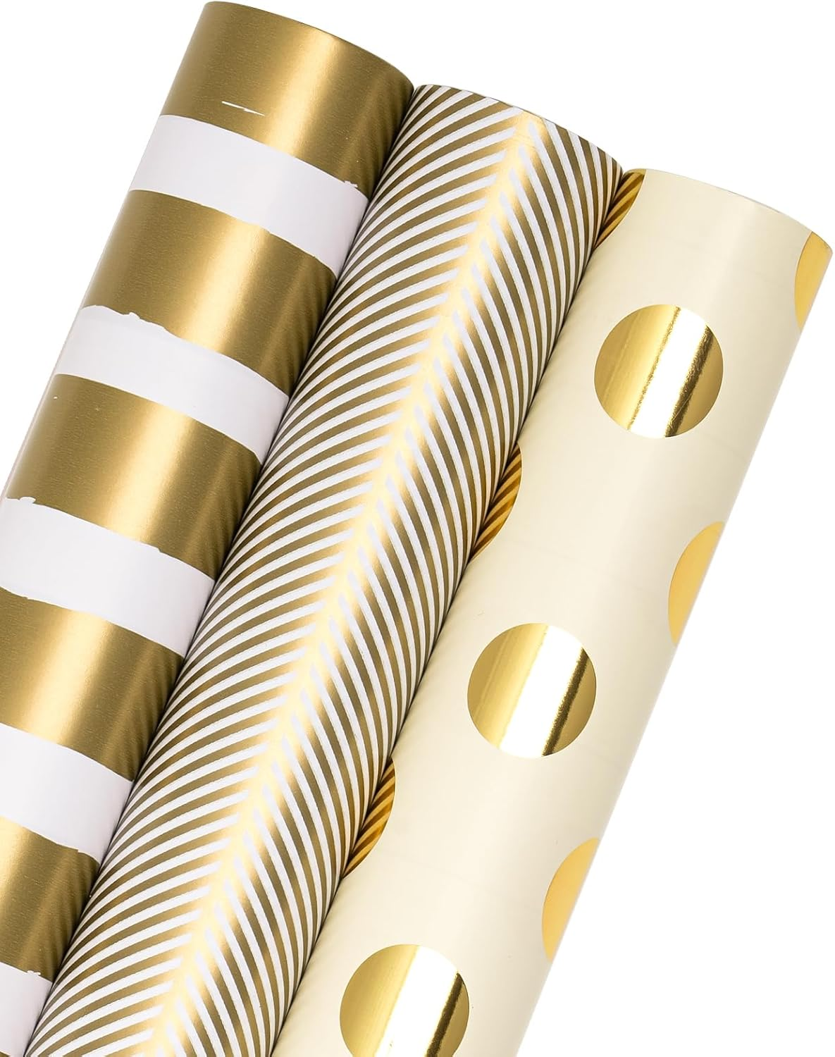 WRAPAHOLIC Birthday Wrapping Paper Roll - Mini Roll - 3 Rolls - 17 Inch X 120 Inch per Roll - Colorful Foil Birthday Design for Party, Holiday, Baby Shower