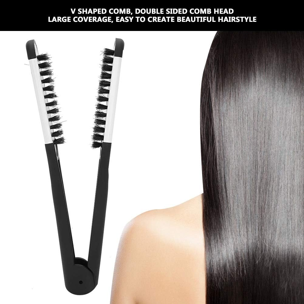 Peine Alisador De Cabello Cepillo Doble Cara Para Planchar Palo Plastico El Pelo Hair Straightening Clamps V Comb Straightener Professional V Shaped C