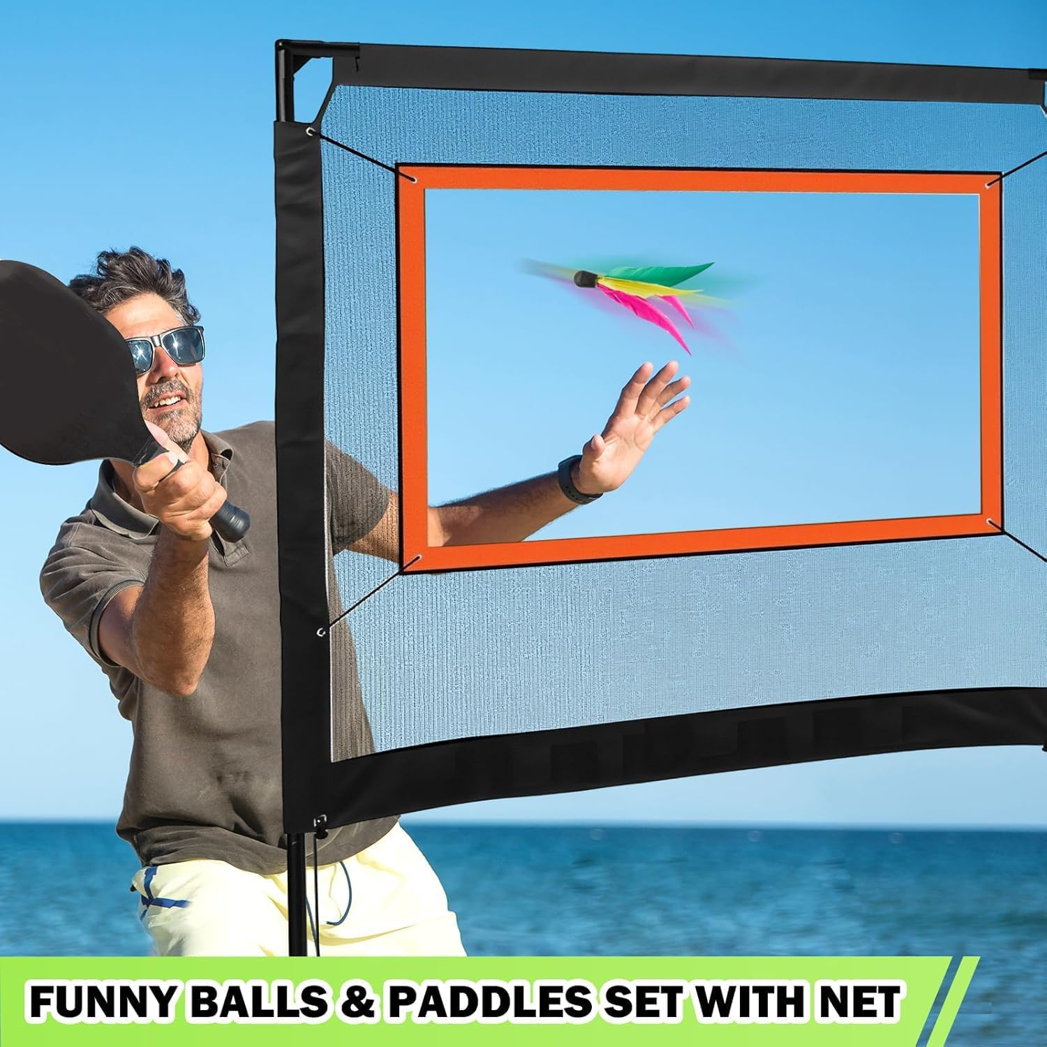 Quintin Badminton Pickleball Net Set,Paddle Game with Net with Net and Paddles with Carry Bag for Beginner image number 2
