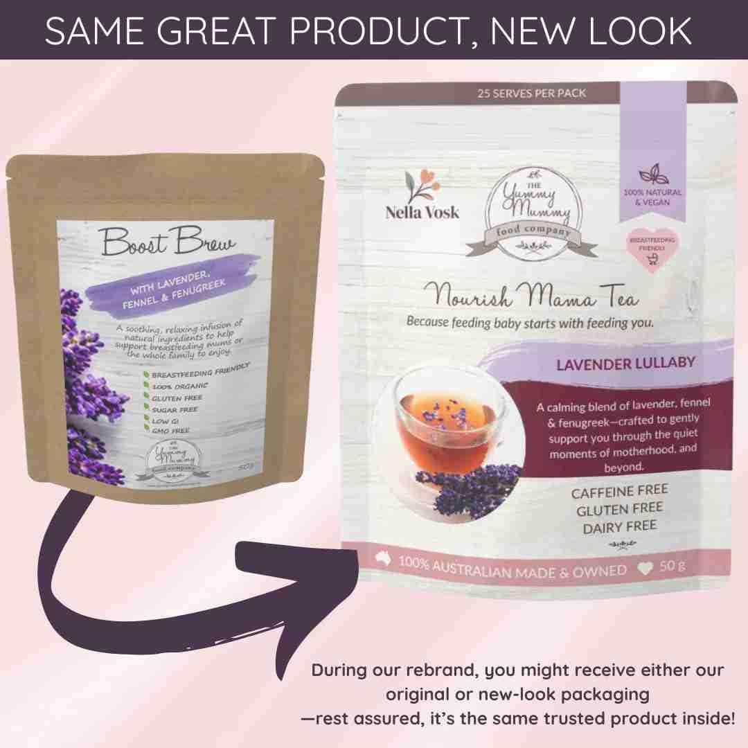 Yummy Mummy Food Company Lactation Tea | Soothing Lavender Lullaby Herbal Blend with Raspberry Leaf, Fennel & Fenugreek | Breastfeeding Support & Relaxation | 20 Serves