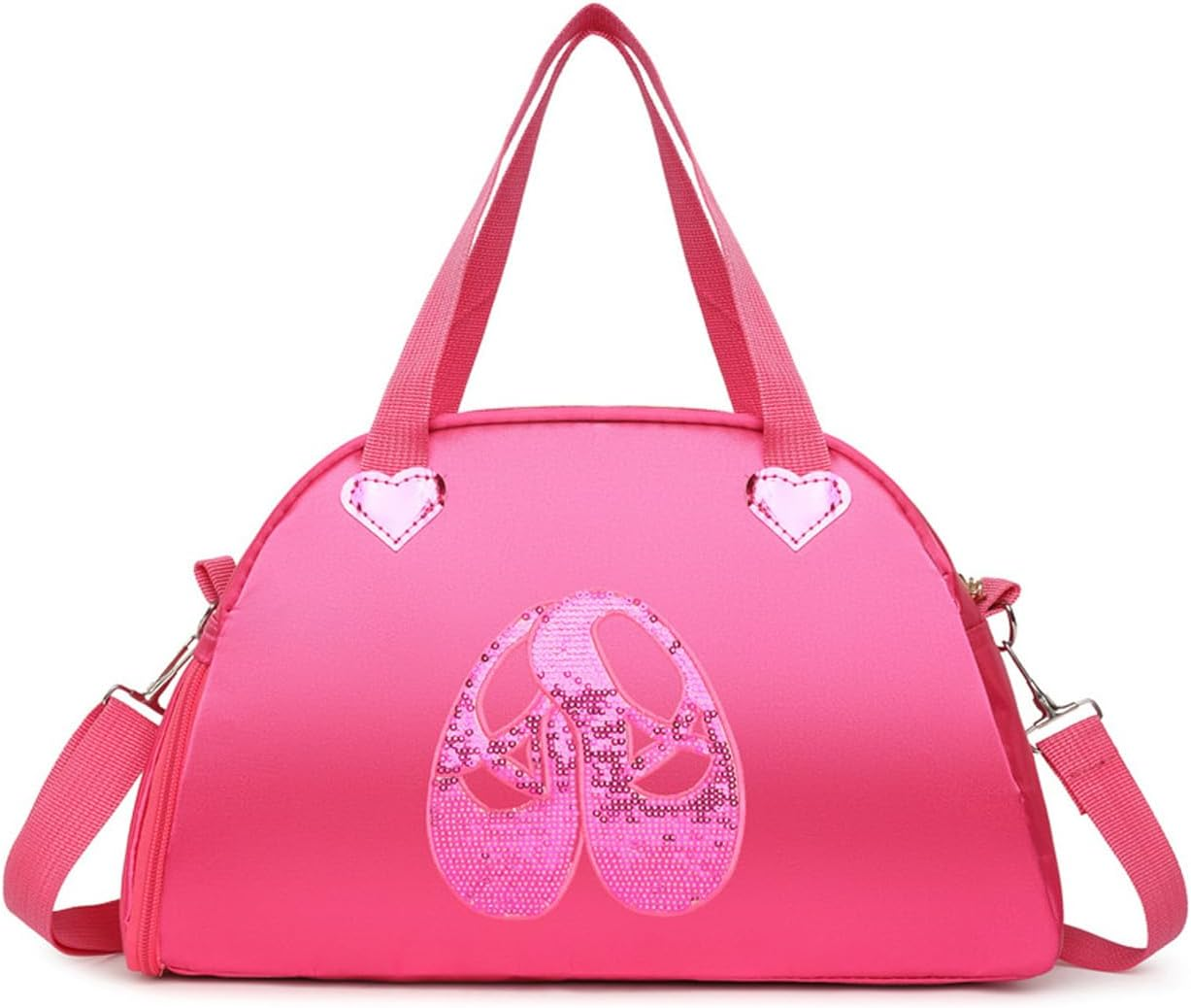 Cute Ballet Dance Bag Tutu Dress Dance Bag Gym Travel Duffle Bag for Girls Waterproof Small Duffle Bag Ballet Bags.(Rose Red)