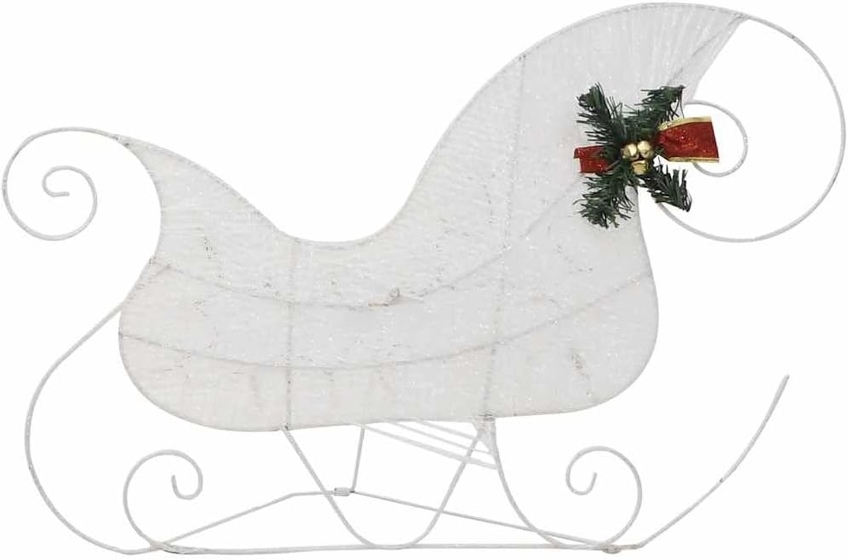 Reindeer & Sleigh Christmas Decoration 60 Leds Outdoor White Holiday Decor Lights image number 3