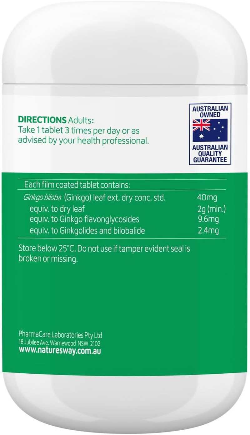 Nature'S Way Ginkgo 2000 Brain+Mem Film Coated 120 Tablets image number 1