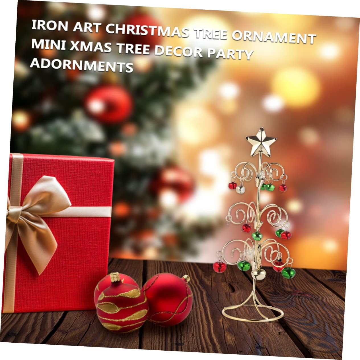1Pc Mini Iron Art Christmas Tree Ornament Festive Decor for Parties Home Delicate Xmas Tree Design for Friends Family Vibrant Holiday Atmosphere
