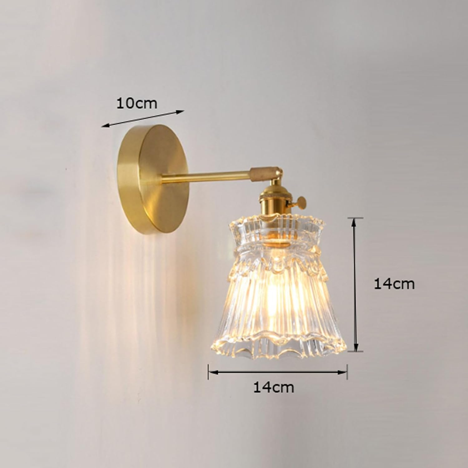 Adjustable Retro Wall Sconce Industrial Brass Wall Light E27 Bulb Holder with Clear Glass Shade for Vanity Mirror Lighting Wall Lighting