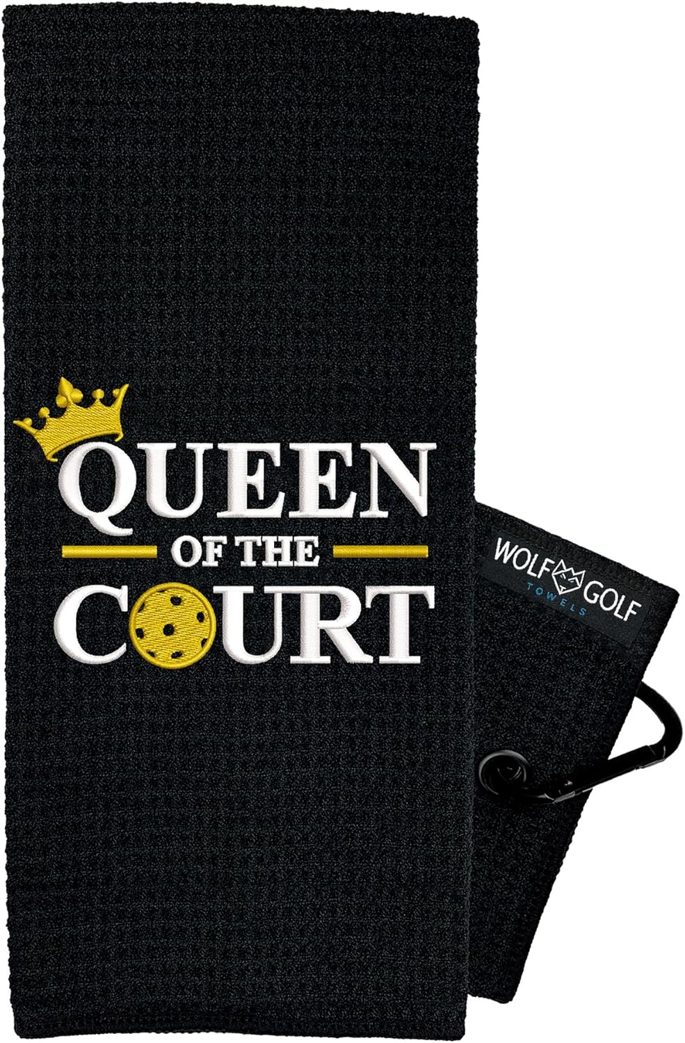 Wolf Golf Towels Queen of the Court Pickleball Towel - Pickleball Gift - Embroidered Funny Pickleball Towel Retirement Gift