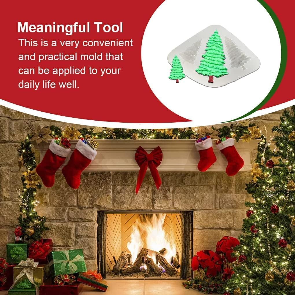 Biscuit Molds Kitchen Baking Handmade Christmas Themed Embossed Mould Dessert Fondant Casting Die Cupcake Chocolate, Three Pine Tree image number 4