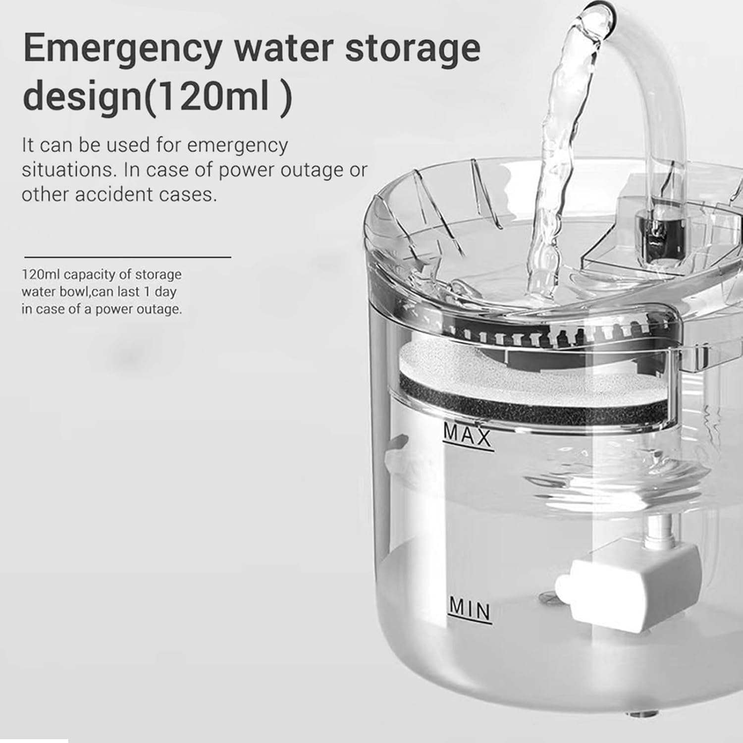 Cat Drinking Water Fountain | Silent Dog Water Dispenser,Automatic Smart 2L Clear Dispenser for Kitten Puppy Indoor Home Hydration