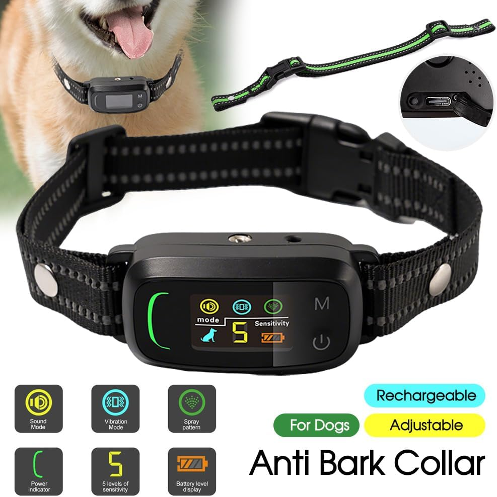 Leona Co anti Bark Collar for Dogs - Adjustable Training Collar with Beep, Vibration, Spray Modes - Rechargeable, IP65 Waterproof - 5 Sensitivity Levels for Small to Large Dogs image number 4