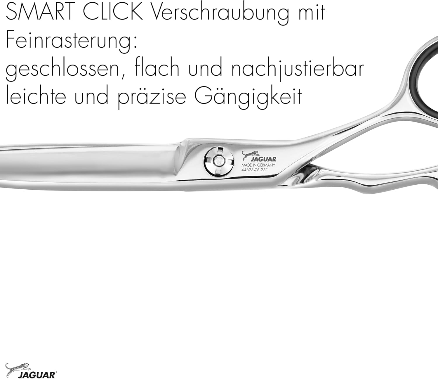 JAGUAR HERA Hair Scissors 6.25 Inches | Hairdressing Scissors in Crane Design with Forged Finger Hook and Rounded Dagger Blade | Polished | Made in Germany image number 1