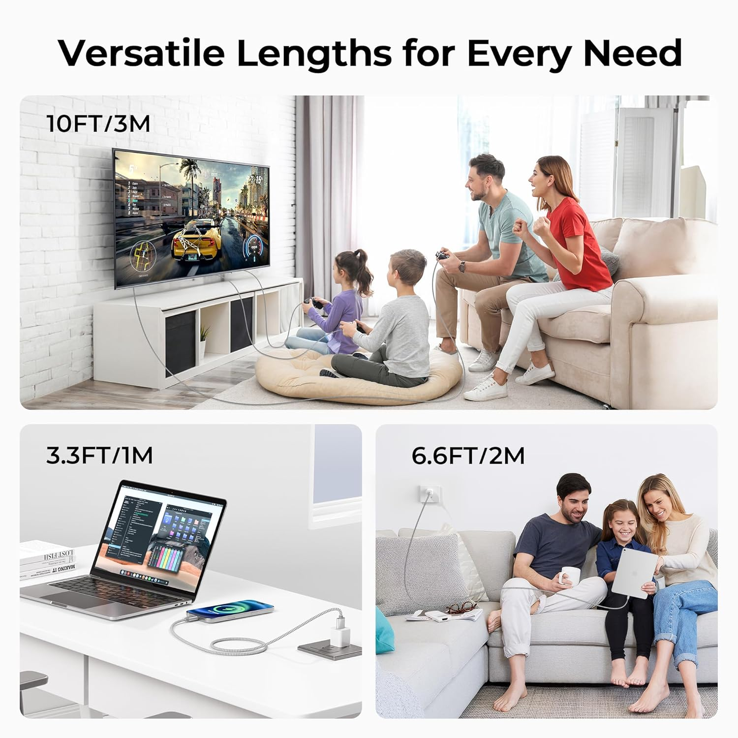 Basesailor for Iphone 16 15 Pro Max Charger Cable 2M/2Pack,Usb to USB C Cable,Type C Carplay Fast Charging Power Cord for Apple Ipad 10 10Th,Mini 6Th,7 7Th Generation,Samsung Galaxy S25 S24,Z Flip,17 image number 5