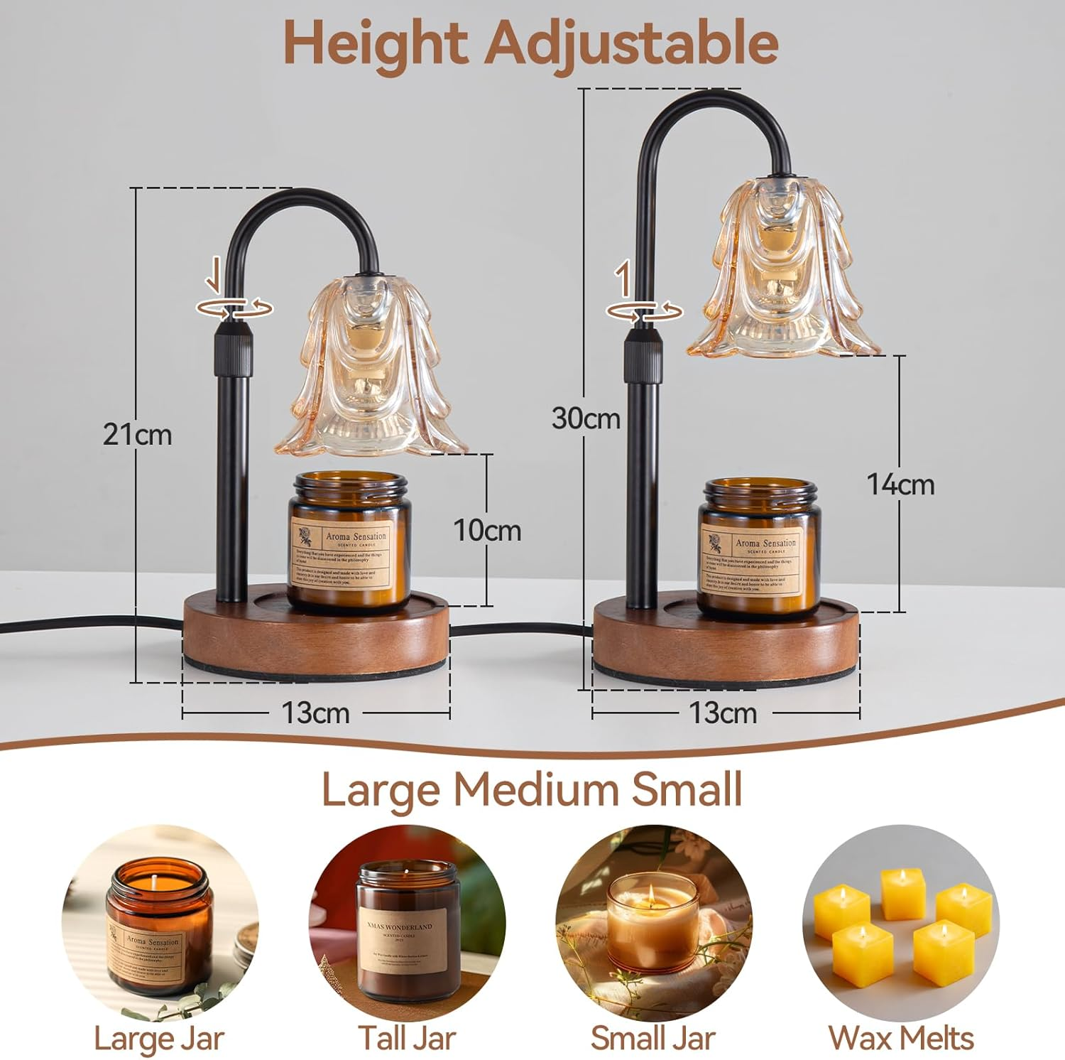 Roshin Candle Warmer Lamp Timer & Dimmable Electric Candle Warmer for Scented Jar Candles, Elegant Home Decor Candle Lamp for Bedroom, Living Room, Gift image number 5