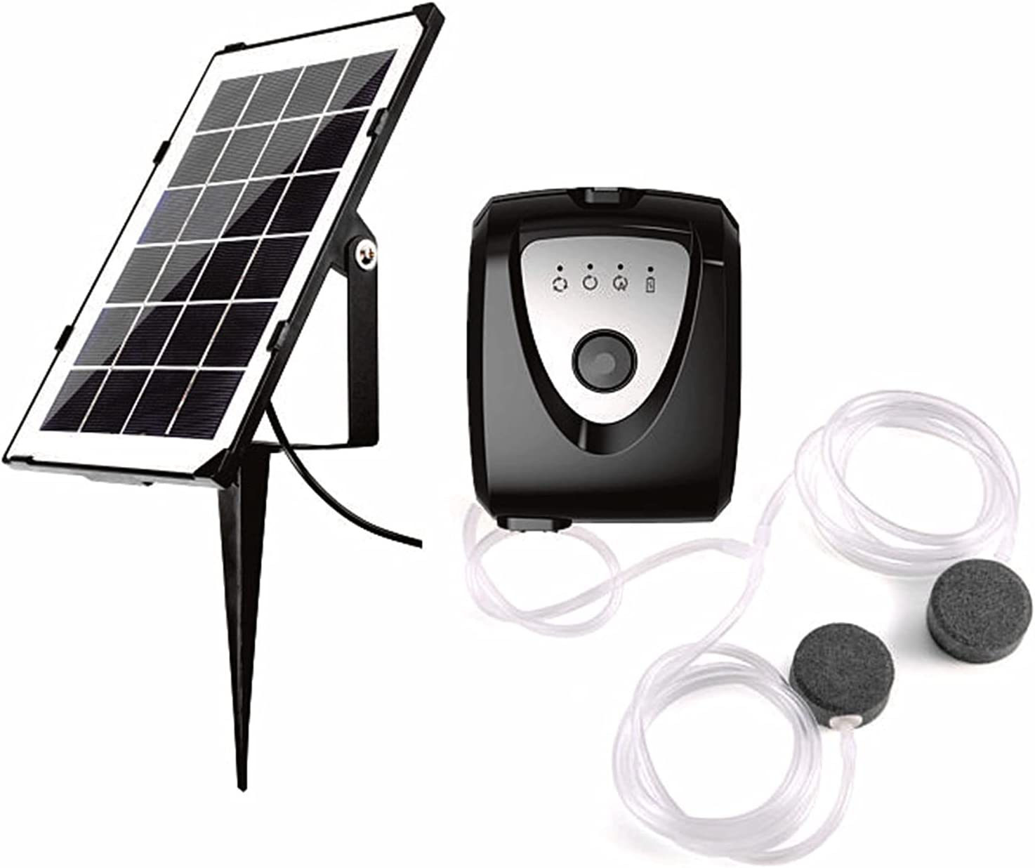 Fish Tank Air Pump,Solar Air Pump Fish Tank Oxygenator 6V 3.5W,Outdoor Pond Oxygen Pump Aerator,With Dual Aquarium&Air Bubble Stone,For Fishing Fish Tranportation Small Ponds Pools Water Circulation image number 4