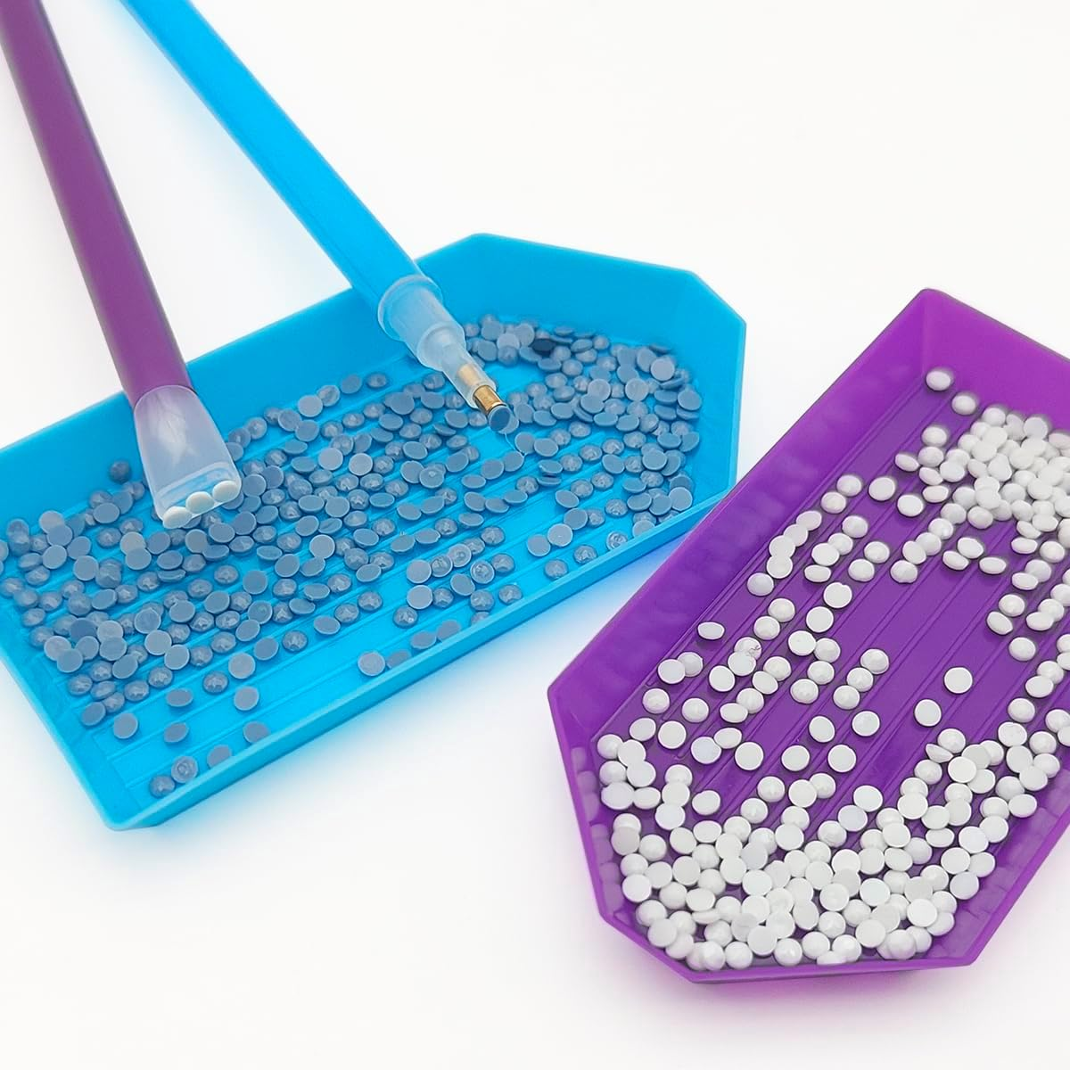 42 Pcs Diamond Art Accessories with Storage Box, Finegood Diamond Art Painting Tool Kits, 6 Diamond Art Pens, 12 Diamond Art Tray, 24 Glue Clay image number 2