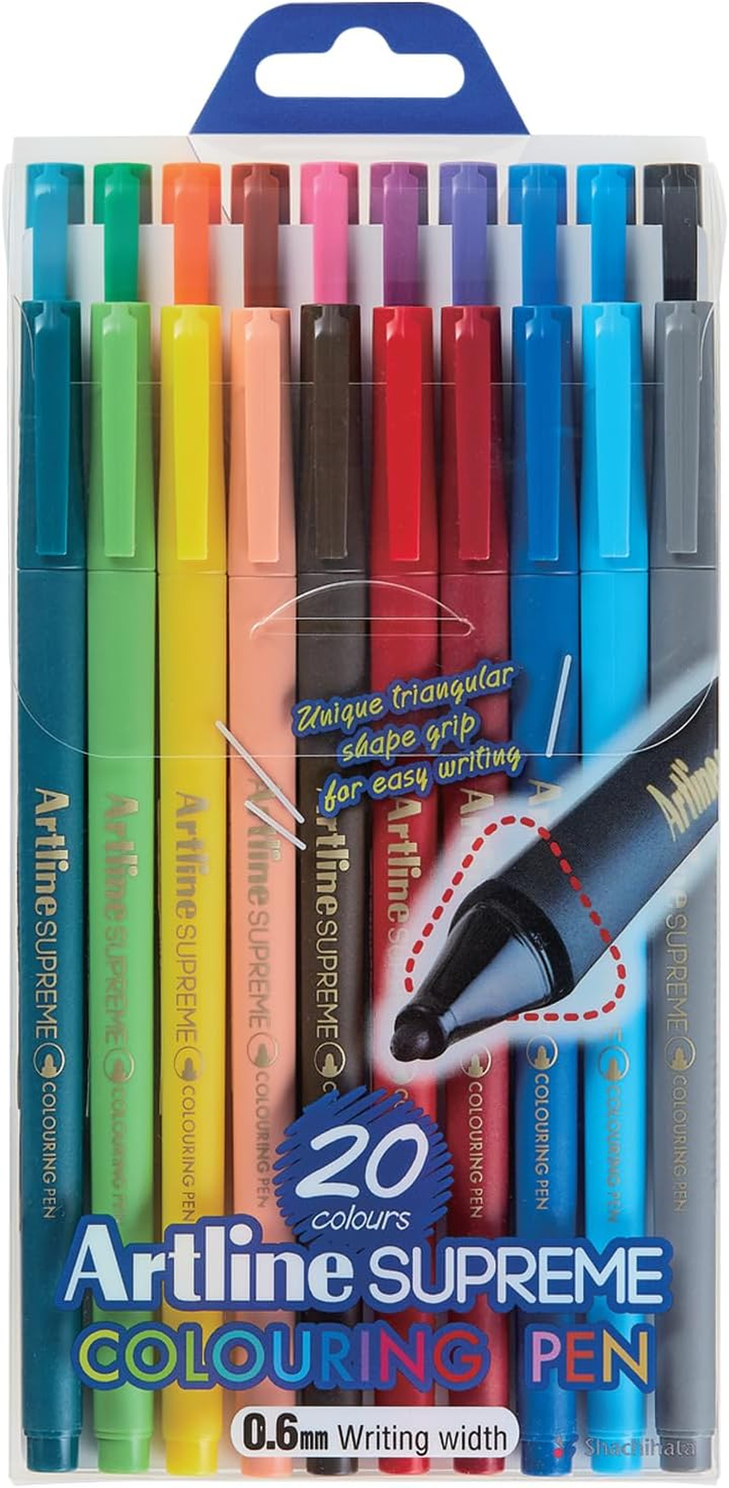 Artline 0.6 Mm Supreme Fineliner Pastel Pens 5 Pack, Assorted