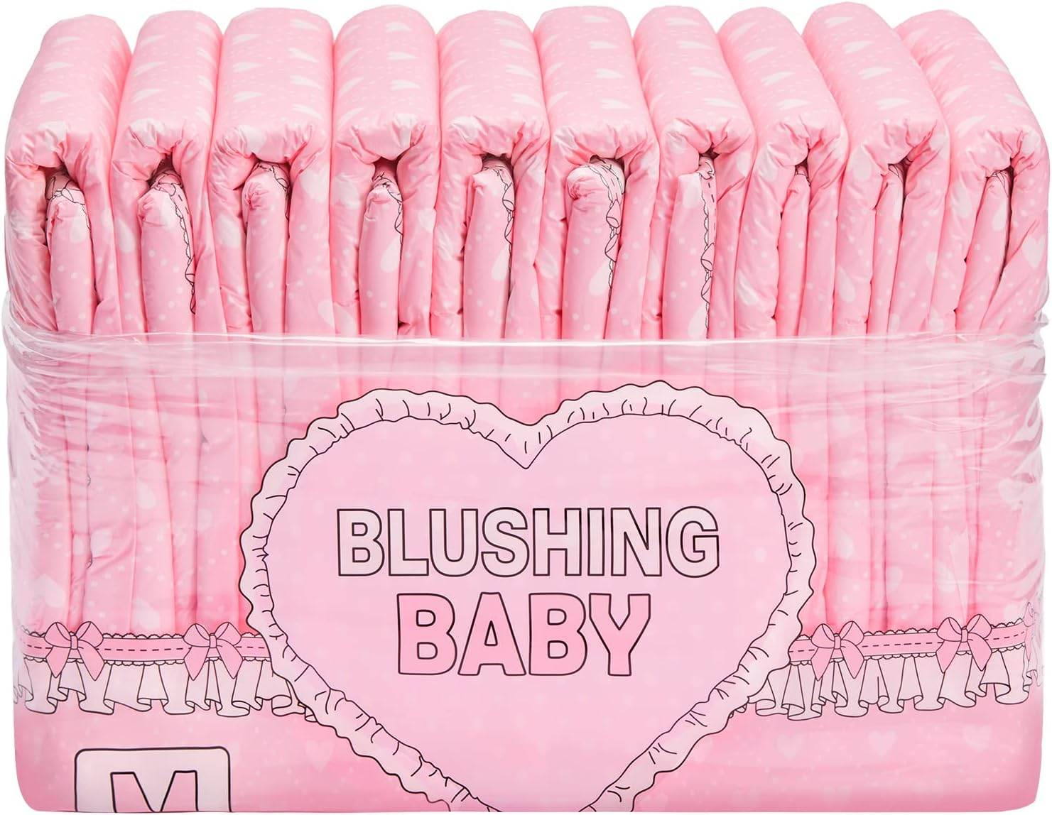 Littleforbig Adult Printed Diaper 10 Pieces - Blushing Baby (M) image number 5