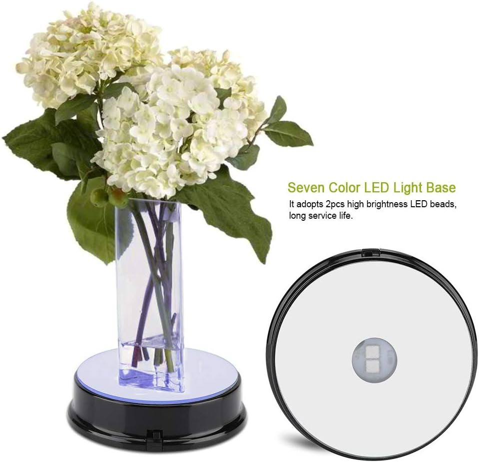 Seven Color LED Light Base Stand,For Glass Bottle Crystal Art Figurine Decoration,Put Crystal or Glass Art Decorations On image number 3