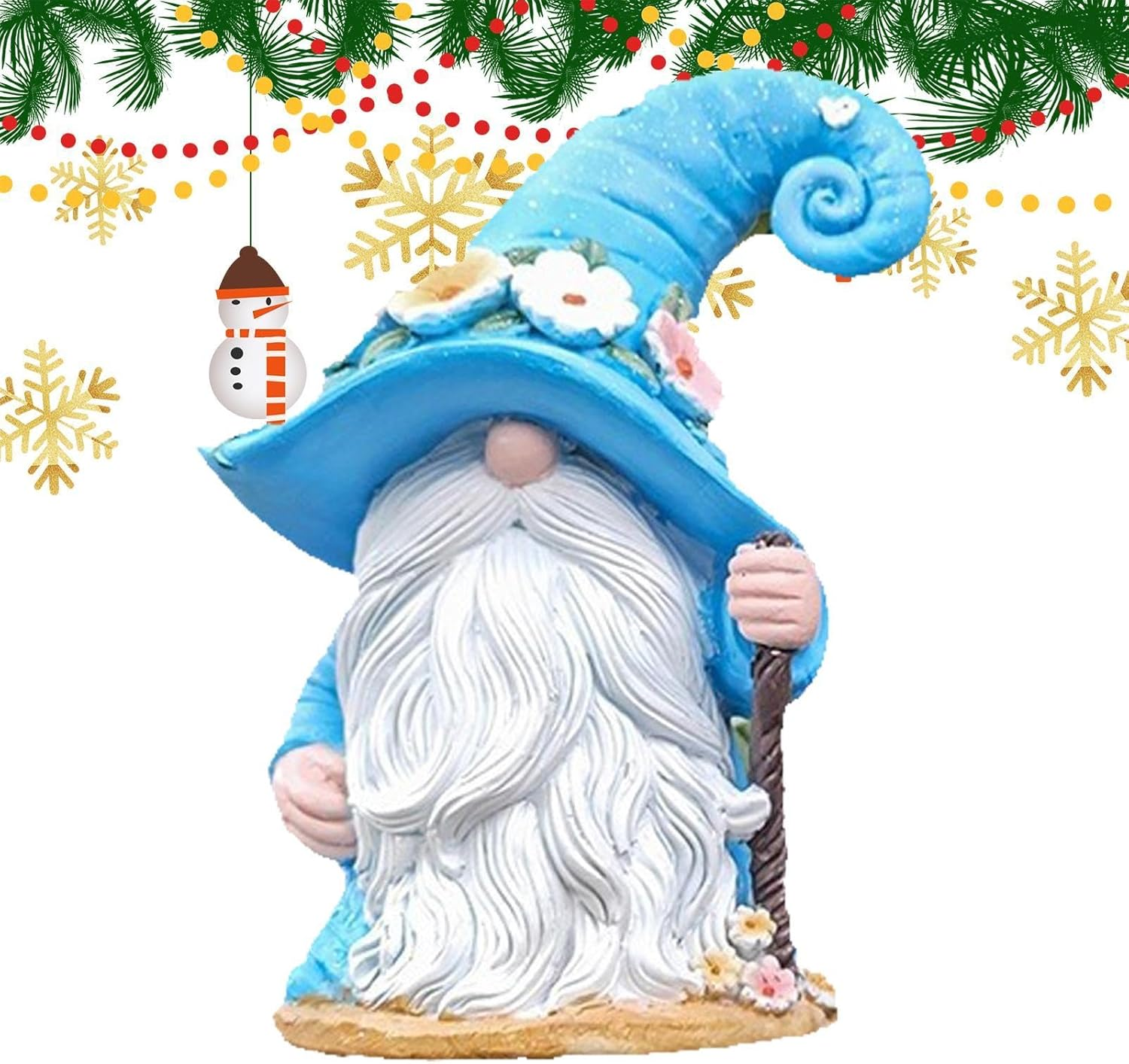 Gnomes Decorations for Home, Coffee Shop Counter Resin Decor, Handmade Faceless Whitebeard Dwarf Farmhouse Figurine Gnome for Home Kitchen Coffee Station Table Shelf image number 3