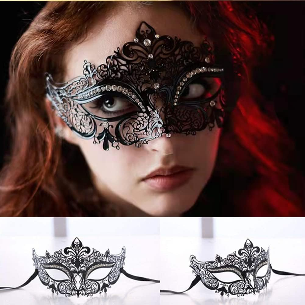 Masquerade Mask, Metal Masks Sexy Venetian Carnival Masks Fancy Dress, Venetian Mardi Gras Prom Mask for Women