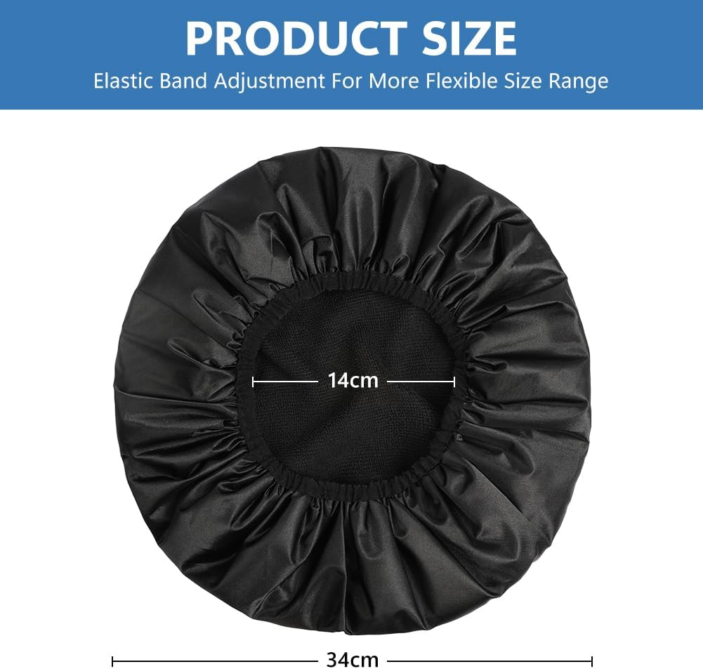 AOGOE Women'S Shower Cap, Hair Turban Towel, 2-In-1 Elastic Shower Cap, Absorbent Turban Hair Drying Towel, Quick-Drying, Waterproof, Reusable for Girls Women Ladies Salon (Black)