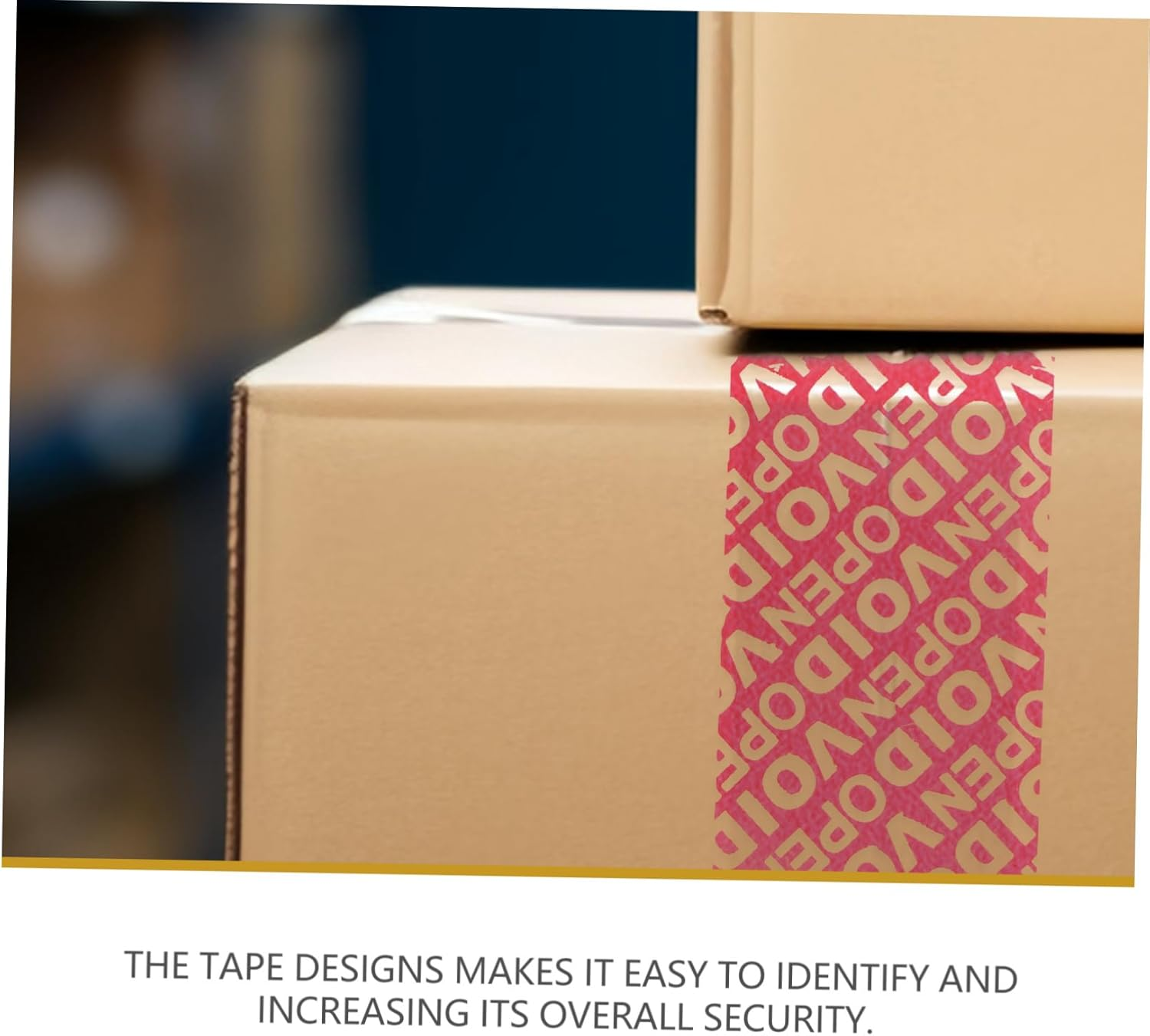 TEHAUX 1Roll Tamper Evident Tape Security Packing Tape with Voidopen Feature Meters Anti-Tampering and Theft Deterrent for Business Packaging and Storage image number 3