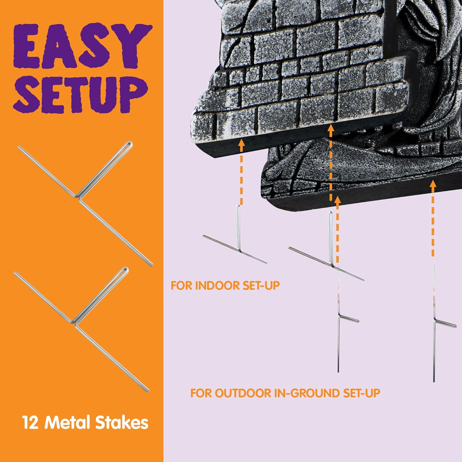 JOYIN 17&rdquo; Halloween Decorations Outdoor Tombstones, 5 Pack Halloween Foam Graveyard Headstone Decorations with 12 Bonus Metal Stakes for Yard Lawn outside Decor image number 6