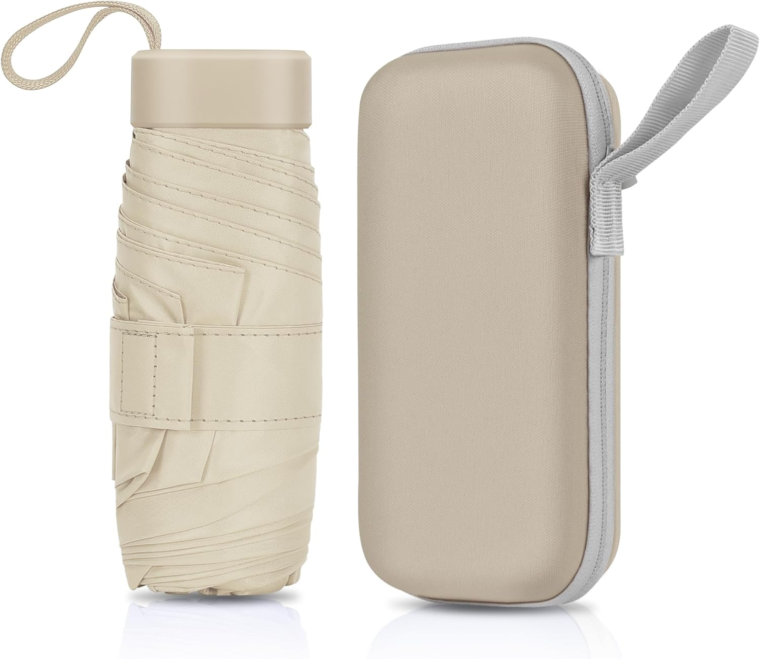 ZOMAKE Mini Travel Umbrella - Compact Folding Umbrells, Lightweight Portable UV Protection with Cute Capsule for Sun and Rain