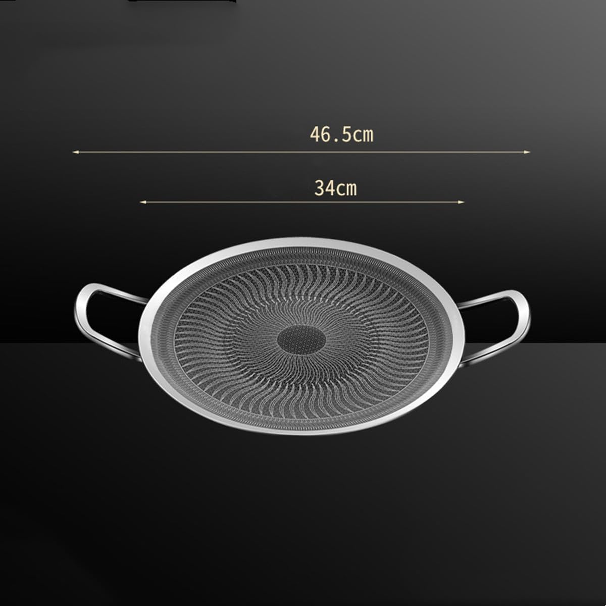 DDMMQS Stainless Steel Outdoor Baking Tray, Non Stick Coating, 13.38 Inch Circular Barbecue Pan, Suitable for Induction Cookers, Gas Stoves, Electric Stoves, Indoor or Outdoor Barbecue image number 4