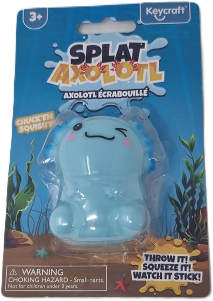 Keycraft Splat Axolotl Toy, Squishy and Stretchy Fun, Toss It and Watch It Stick, Cute and Portable Novelty Toy, Stress-Relief Companion for Kids and Adults, Soft and Squeezable, Ages 3 and Up image number 1