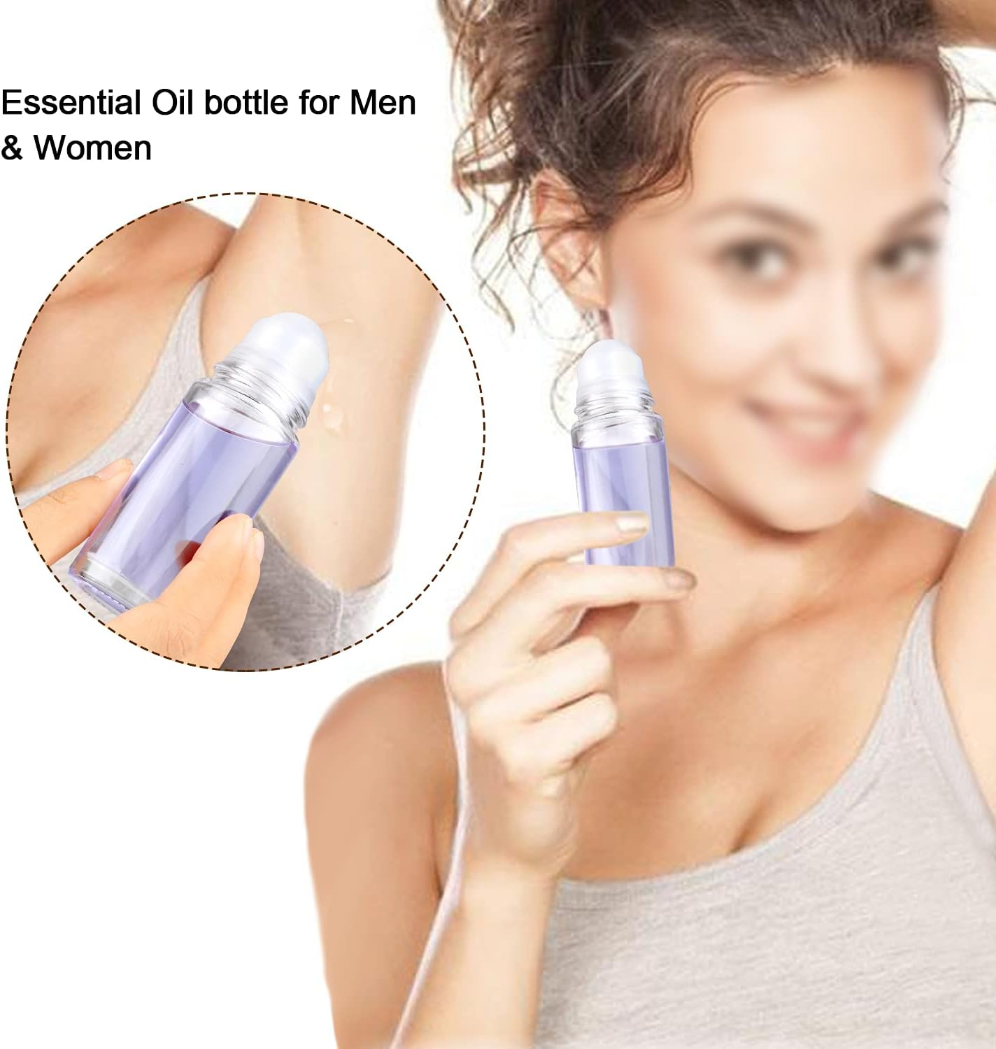 Wresty 4 Pcs 50Ml/1.7Oz Roll-On Deodorant Bottles Perfume Essential Oil Roller Bottles DIY Travel Deodorant Container with Plastic Roller Ball&Clear Cap image number 1