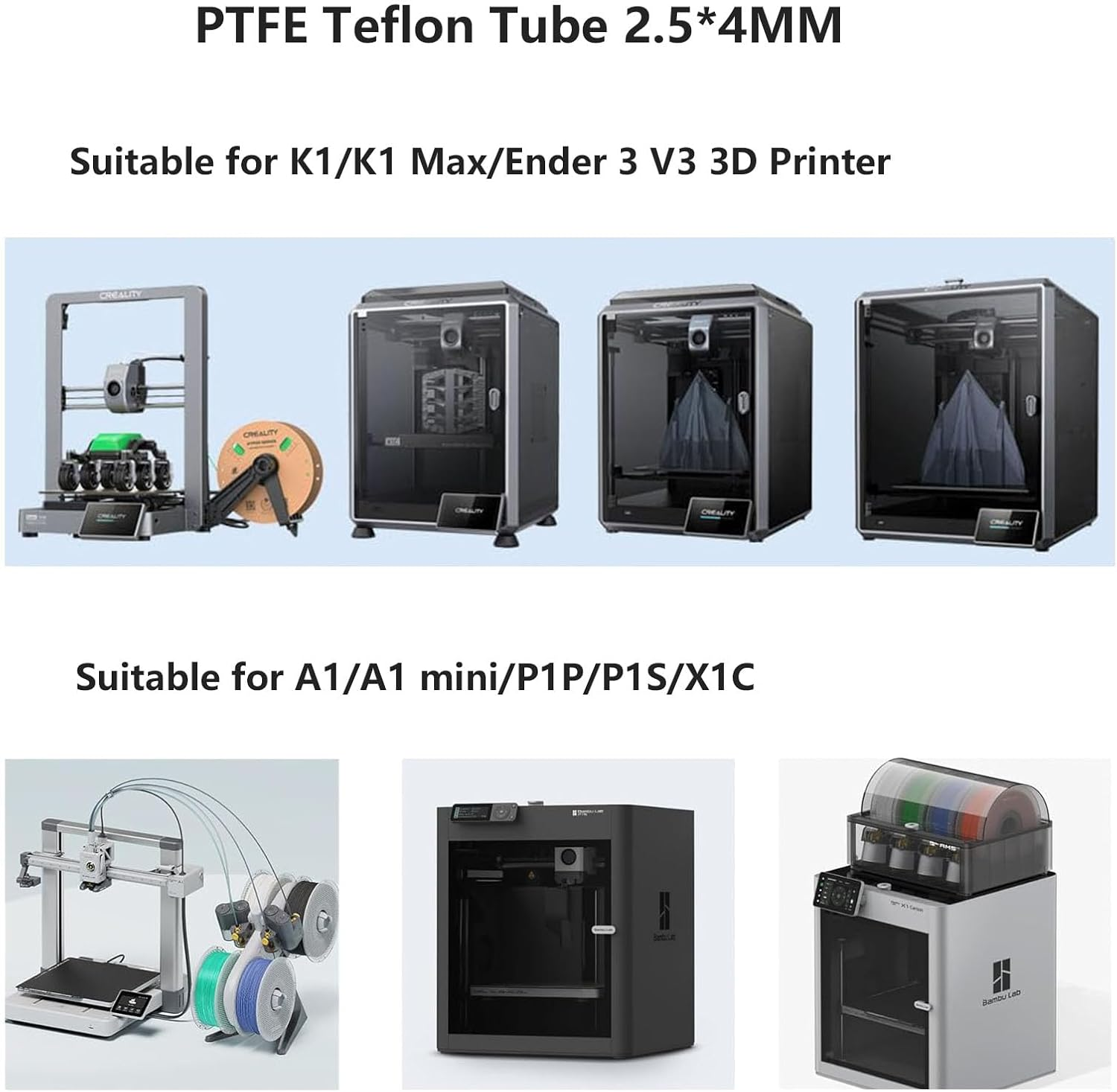 LEOWAY 5M PTFE Teflon Tube 2.5Mm Id/4.0Mm OD, PTFE Bowden Tubing for 1.75Mm Filament,Compatible with K1C, K1 Max, K1, Ender 3 V3 3D Printer image number 4