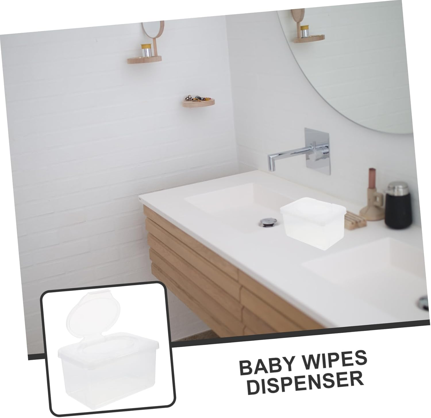 HOMOBABE Portable Refillable Wipe Container with Dustproof Lid Lightweight Plastic Wipes Dispenser Box for Travel and Home Use Compact Storage Case image number 1