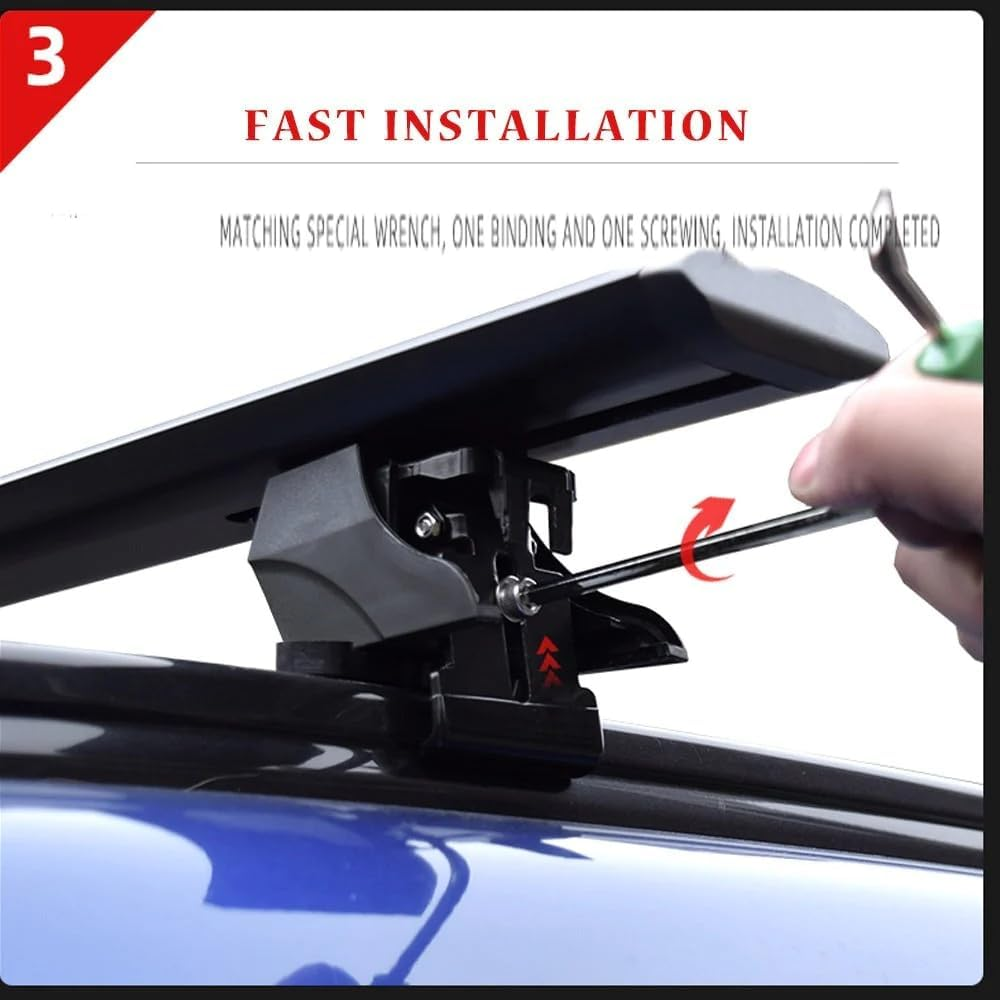 Cross Bars 127Cm Car Roof Rack Clip on Universal Lockable Aluminium Carrier Lock Rail Sedan image number 5