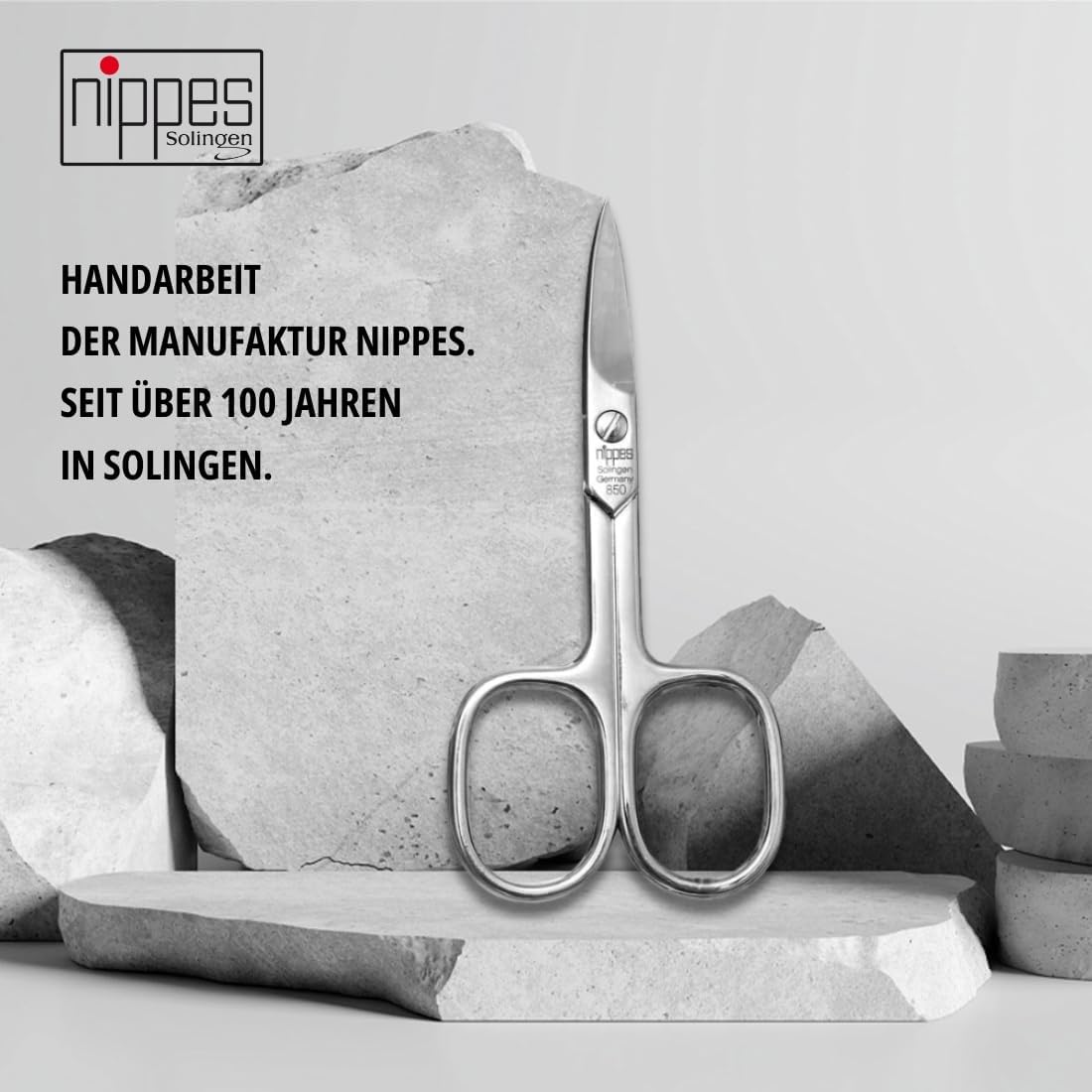 Nippes Solingen Solingen Professional Nail Scissors | Hardened Steel Scissors | 9 Cm | Manicure Tip and Claw | Complement to Any Pedicure and Manicure Set | Quality image number 1