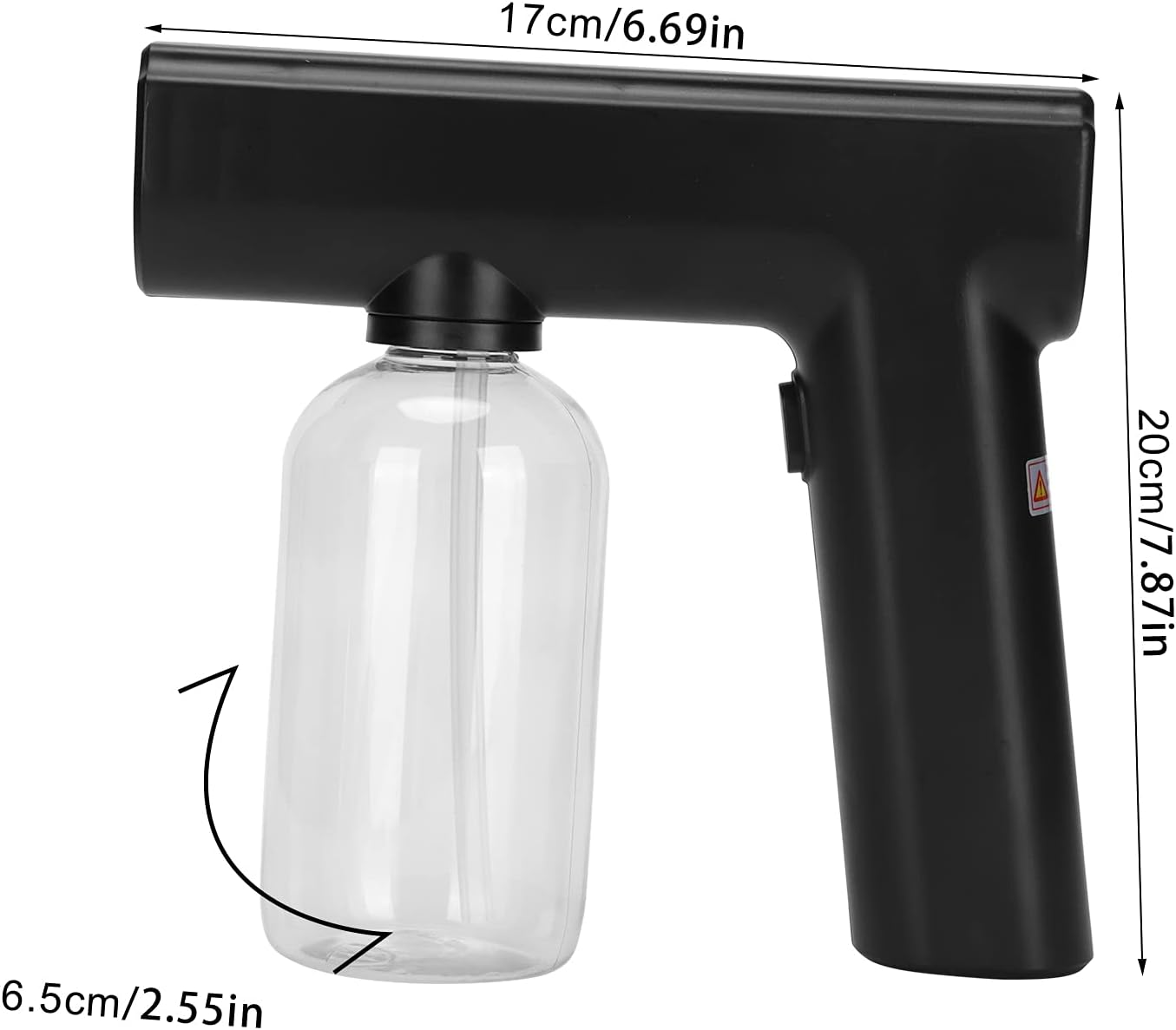 Nano Atomizer, 300ML Rechargeable Handheld Cordless Fogger Machine Electric Mist Steam Gun Portable Electrostatic Sprayer with Blue Light, 1500Mah Battery for Home Office School Garden(Black) image number 2