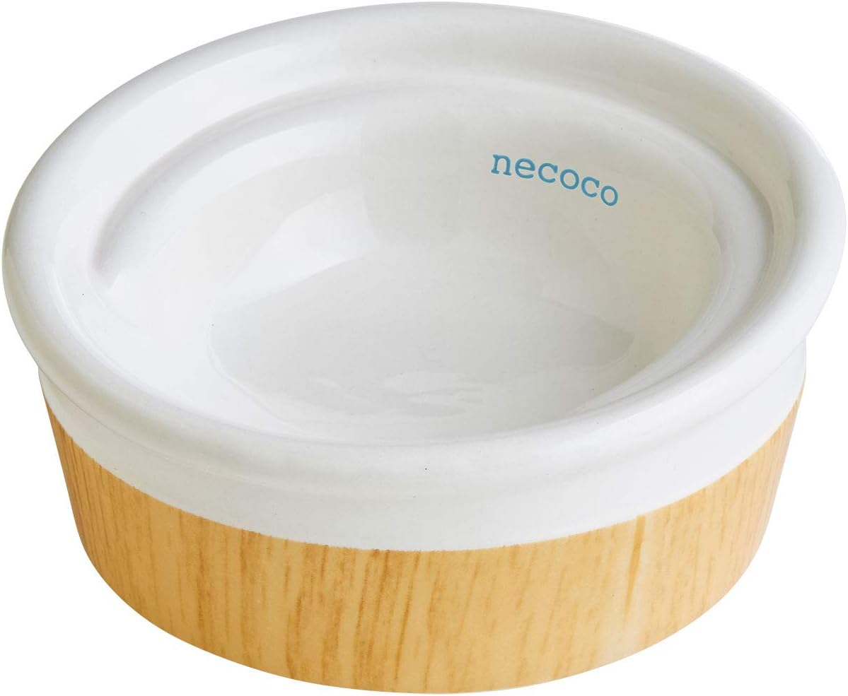 Petio Necoco Wood Grain Ceramic Inclined Cat Feeding Bowl for Wet Food image number 2
