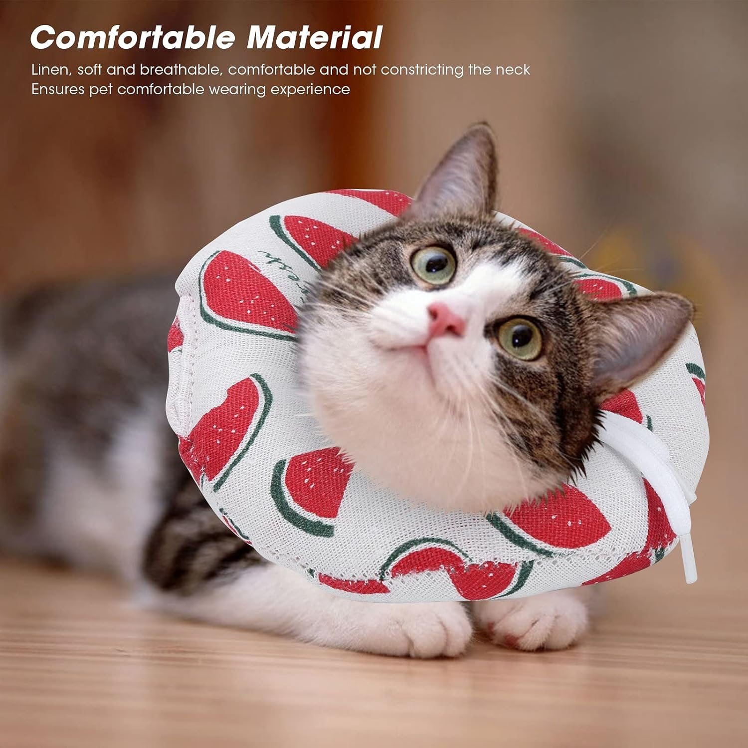 Cat Recovery Collar, Adjustable and Soft Cat Elizabethan Protect Collar, Cat Protection Collar Cat Healing Protective Cone Pet Cone Collar for Cats and Dogs (M Recommended For image number 2