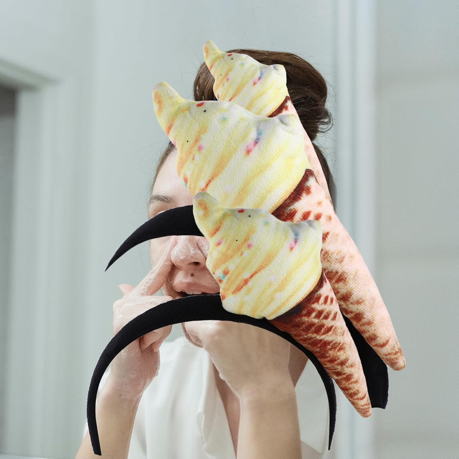 FOMIYES Ice Cream Cone Headband Unisex Adult Food Ice Cream Cone Mini Hat on Headband Food Dress up Ice Cream Headwear for Costume Party Supplies Food Party Decoration image number 4